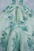 Girls 3D Beaded Applique A-line Off Shoulder Ball Gown 2-16